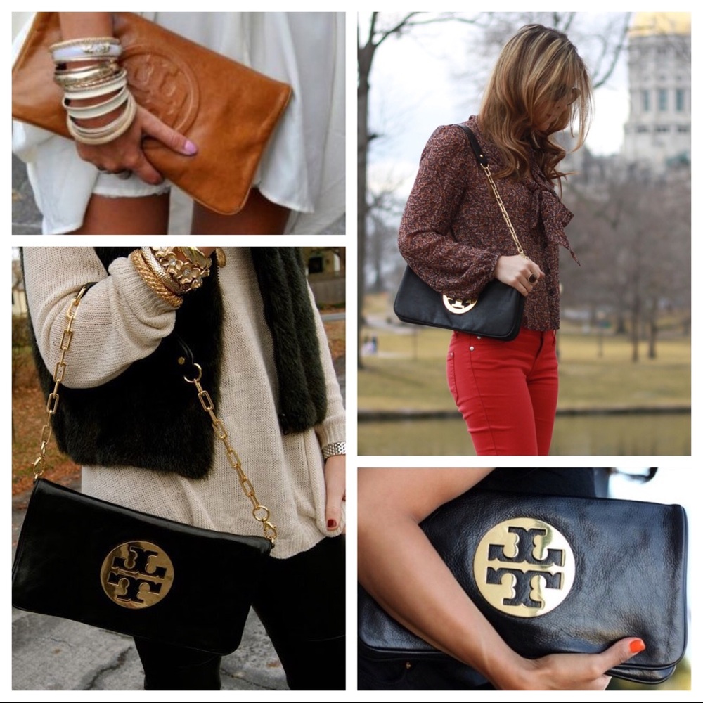 RARE Tory Burch Bombe Reva Clutch-Black Patent! - Picture 8 of 8